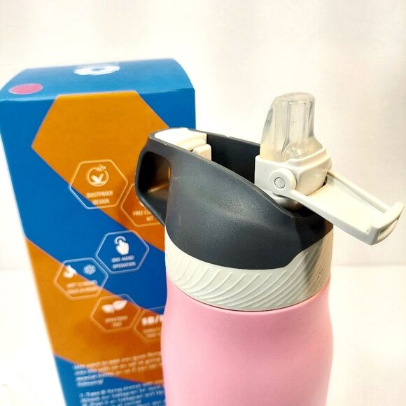 NIB FJSports 25oz Insulated Stainless Steel Sports Water Bottle (Pink & Purple) - Picture 3 of 5